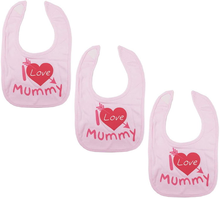 Picture of P3606 Cotton Bib “I Love Mummy” AND  I love daddy